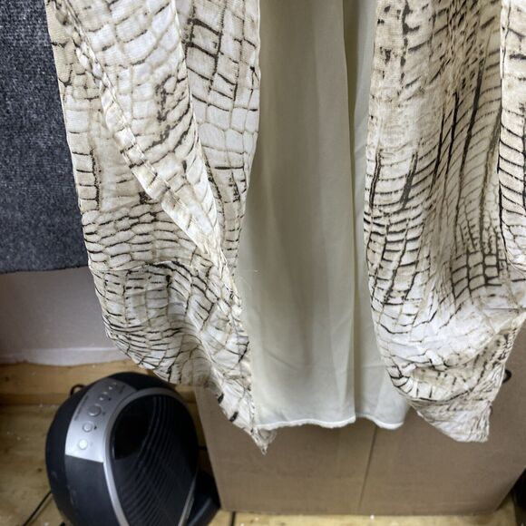 Asher By Fab'rik Women's Sz M Alligator Pattern Layered Long Sleeve Maxi Dress - Picture 14 of 16